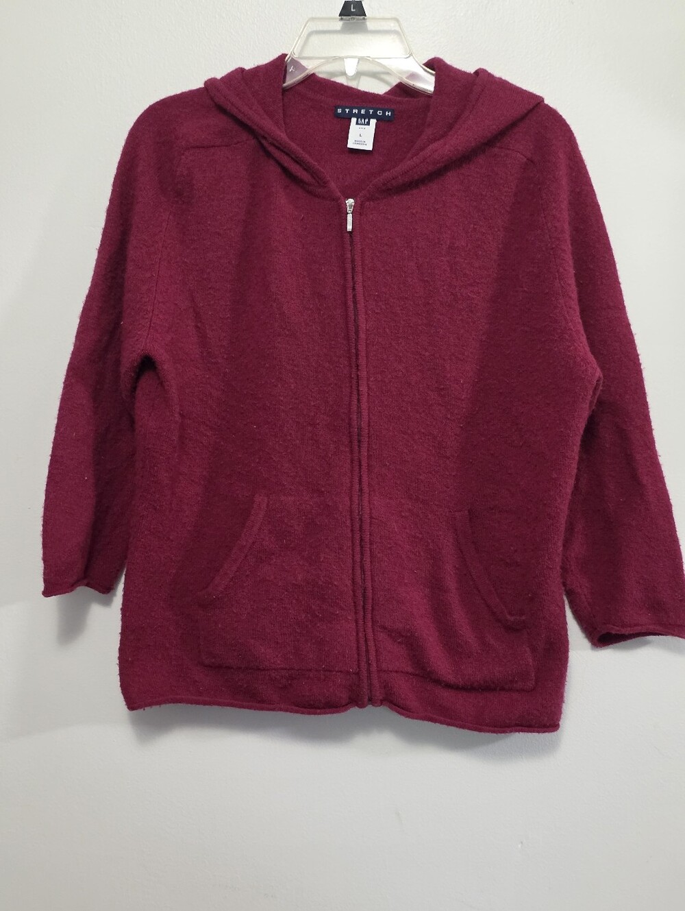 GAP Kids Hooded Zip-Up Sweater Jacket - Berry